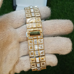 Luxury Golden Cartier-Style Watch – Master Lock | Iced-Out Dial