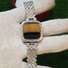 Ladies Touch LED Watch – Full Diamond Design | Stainless Steel Strap | Digital Display