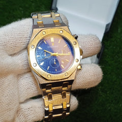 Audemars Piguet Inspired Watch – Blue Dial | Two-Tone Stainless Steel | Date Display