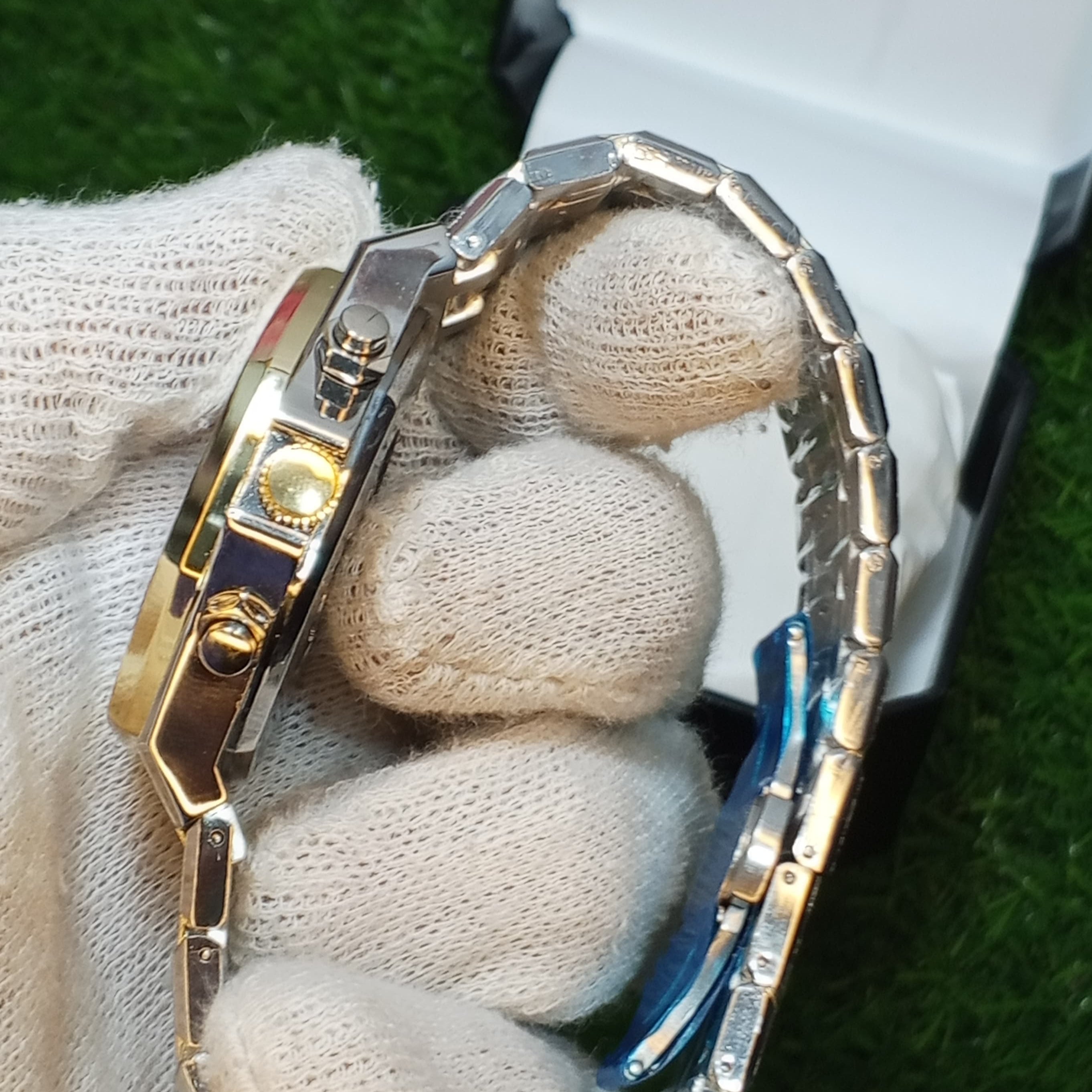 Audemars Piguet Inspired Watch – Blue Dial | Two-Tone Stainless Steel | Date Display