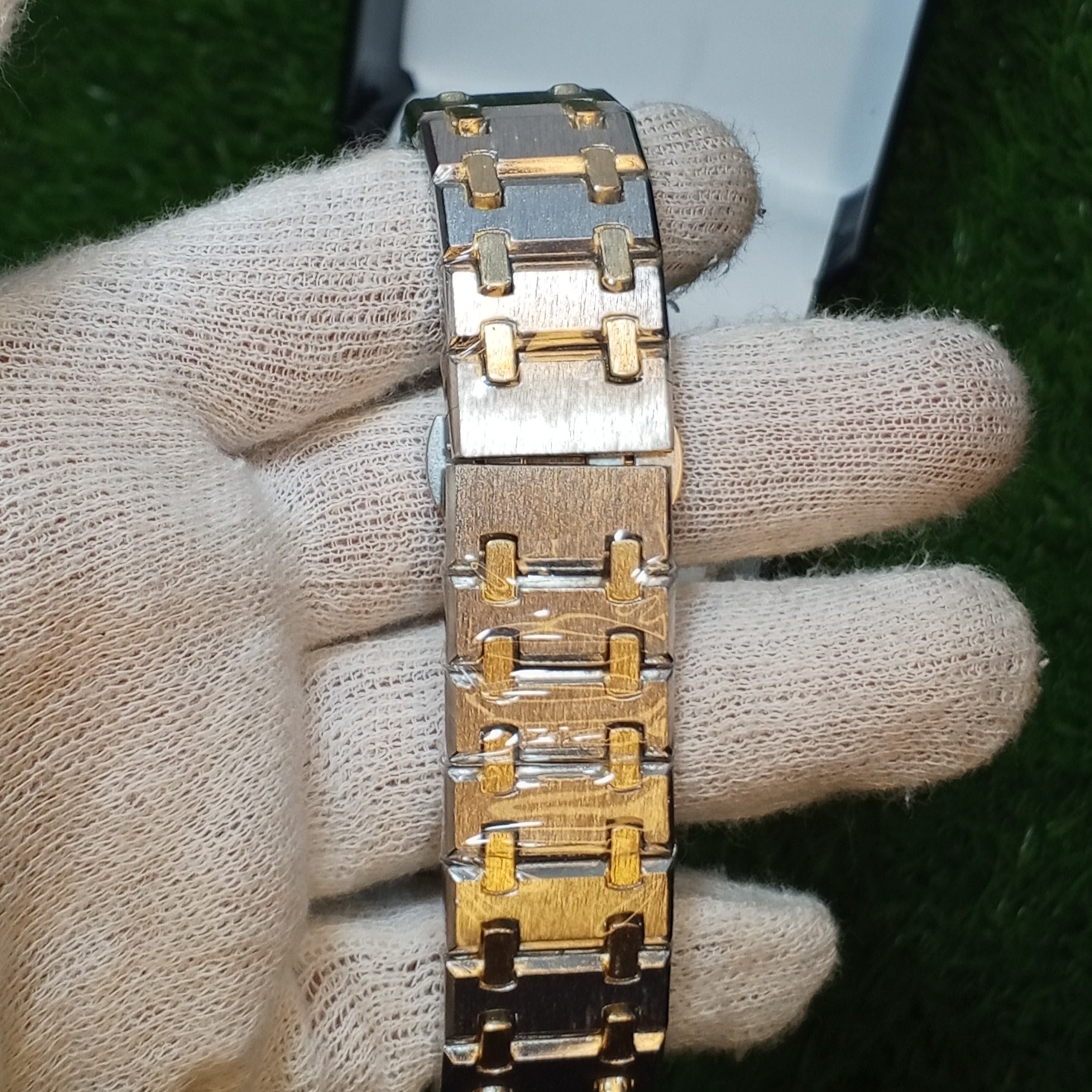 Audemars Piguet Inspired Watch – Blue Dial | Two-Tone Stainless Steel | Date Display