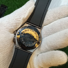 Hublott Skeleton Leather strap Watch - Black&Black